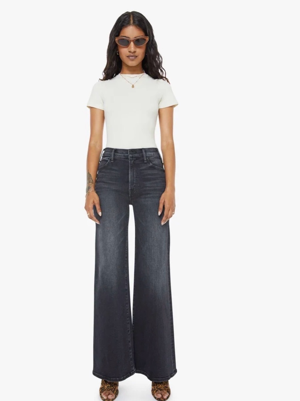 MOTHER Lil Hustler Roller Sneak Jeans Not Today Satan Black Petite 25